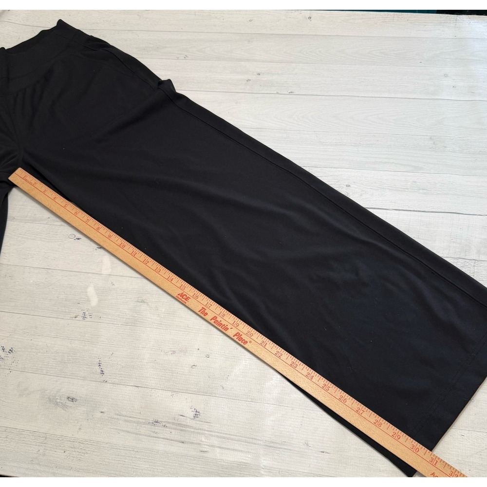 Athleta women's black wide leg pants pull on zippered pockets size medium - Picture 10 of 11